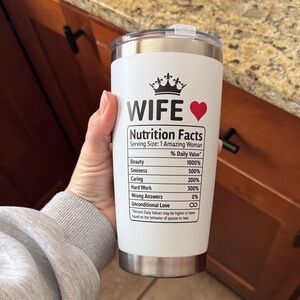 Wife Nutrition Facts Tumbler - White